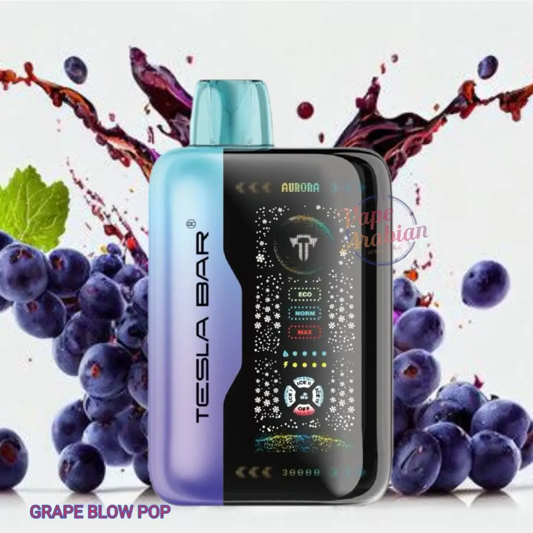 پاد یکبار مصرف آدامس بادکنکی انگور (40000 پاف)/TESLA BAR Vape 40000 Puffs Grape Blow Pop