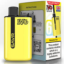 پاد یکبارمصرف ای وی جی طعم  موز یخ 3000 پاف / IVG SAVR banana ice 3K