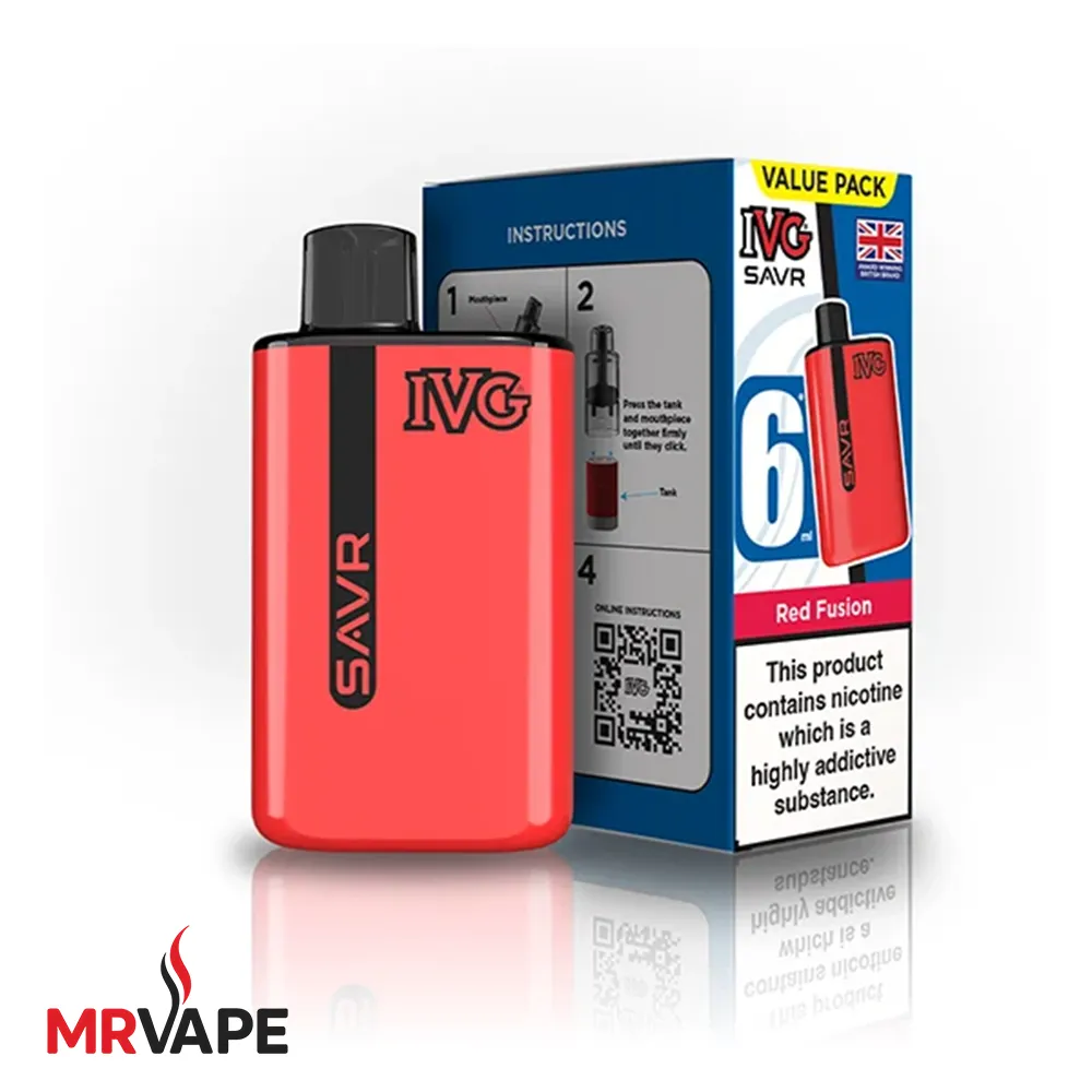 پاد یکبارمصرف ای وی جی طعم  میوه پاستیلی 3000 پاف / IVG SAVR red fusion 3K
