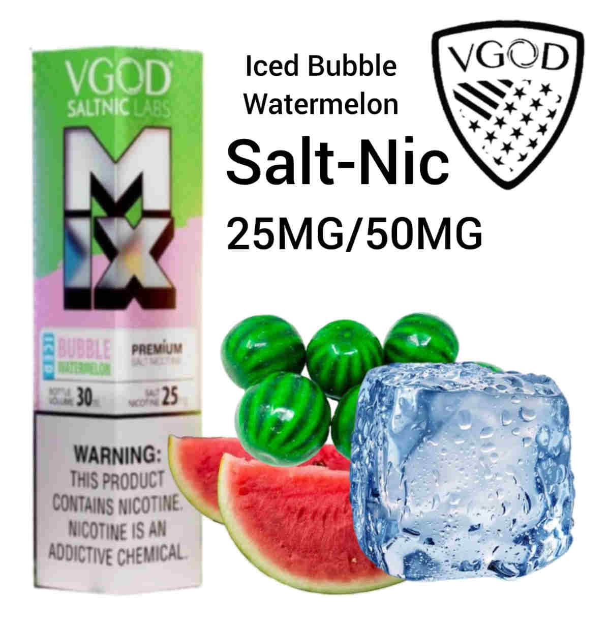 سالت نیکوتین آدامس هندوانه یخ ویگاد / VGOD SALTNIC BUBBLE WATERMELON