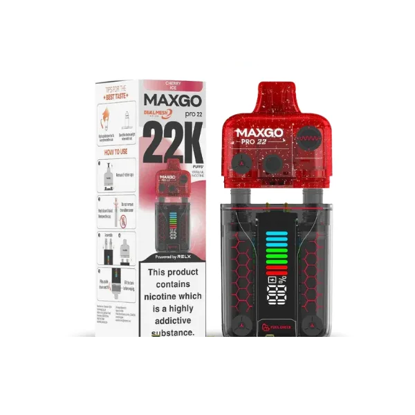 پاد یکبار مصرف مکس گو آدامس تمشک ترش 22000 پاف/ Maxgo Pro 22K raspberry sour gummy