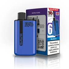 پاد یکبارمصرف ای وی جی طعم بلوبری 3000 پاف / IVG SAVR blueberry 3K
