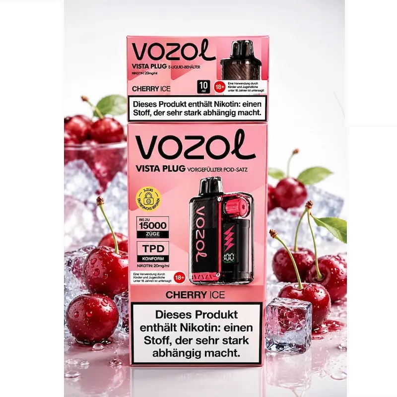 پاد یکبار مصرف ووزول با طعم آلبالو یخ 15هزار پاف/ VOZOL Vista Plug Cherry Ice 15K PUFFS
