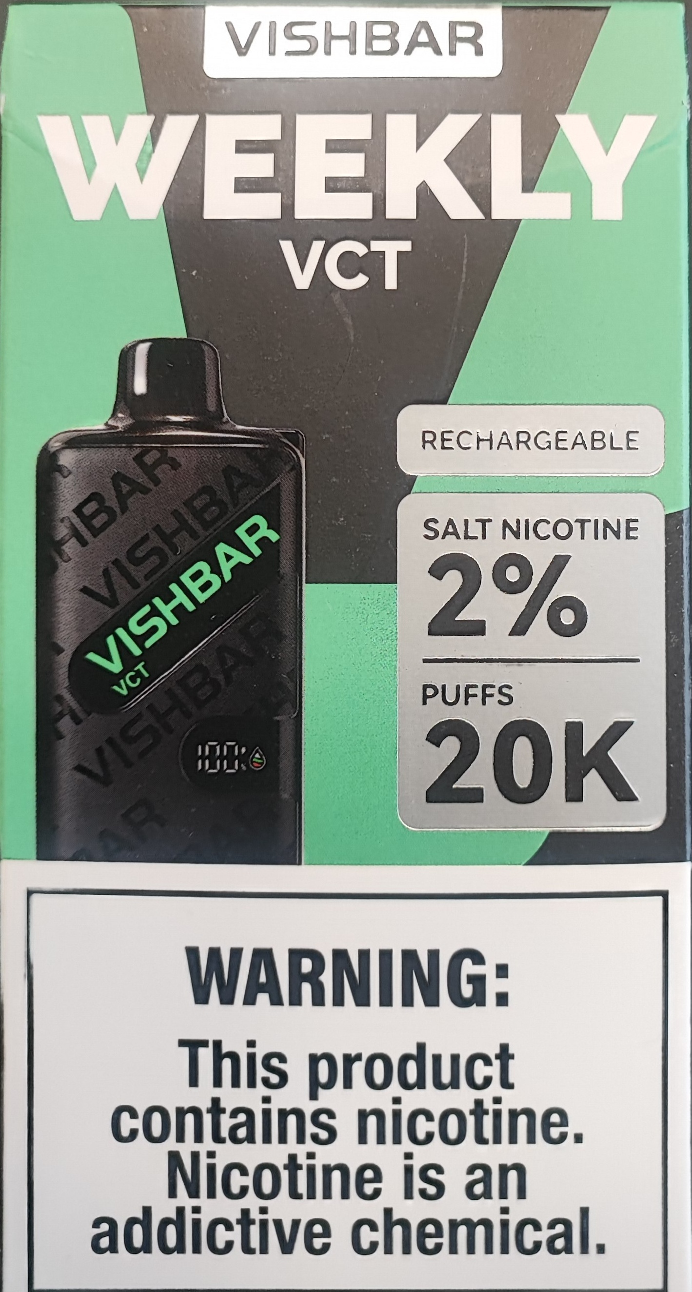 پاد یکبار مصرف ویشبار 20هزار پاف وی سی تی/ Vishbar Weekly 20k Puffs Vct