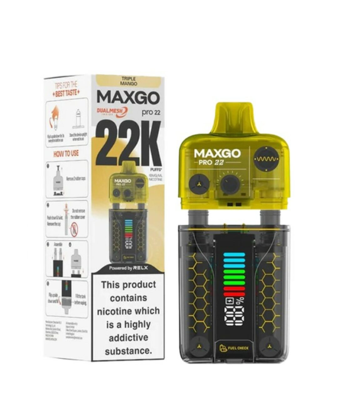 پاد یکبار مصرف مکس گو لیمو ترش 22000 پاف/ Maxgo Pro 22K lemon lime