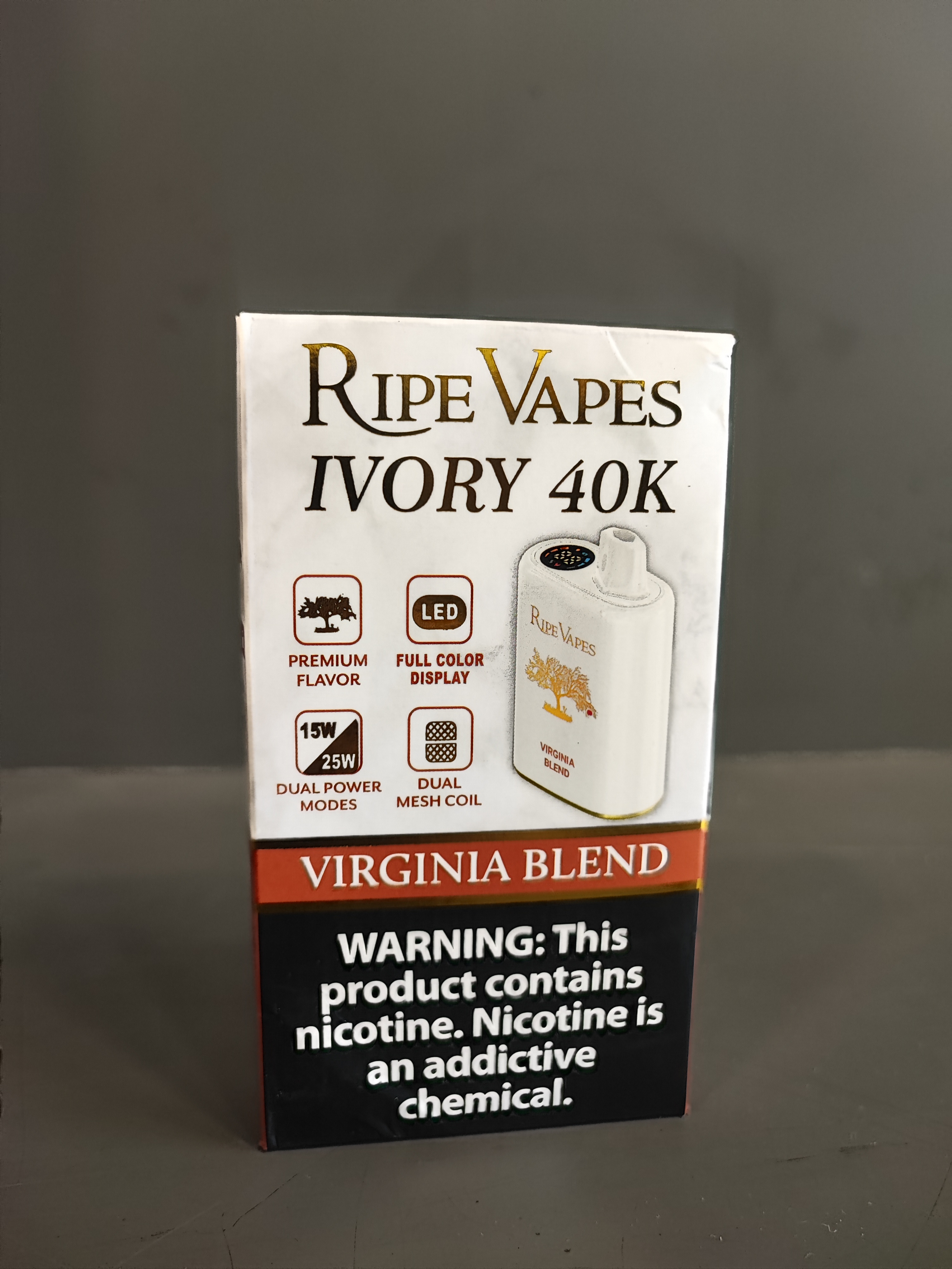 پاد یکبار مصرف رایپ ویپز تنباکو ویرجینیا یخ ۴۰۰۰۰ پاف/Ripe Vapes ivory virginia blend ice 40k