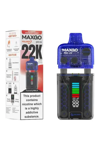 پاد یکبار مصرف مکس گو پرو بلوبری تمشک ترش 22000 پاف/ Maxgo Pro 22K