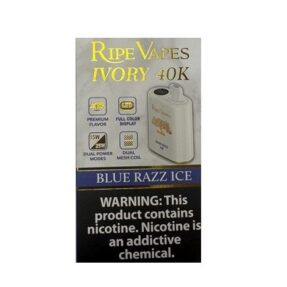 پاد یکبار مصرف رایپ ویپز بلو تمشک یخ ۴۰۰۰۰ پاف/Ripe Vapes ivory blue razz ice 40k