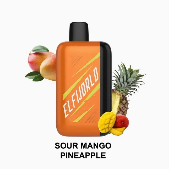 پاد یکبار مصرف ال اف ورلد آناناس انبه ترش(30000 پاف)/Elfworld Vape 30000 Puffs Sour Mango Pineapple