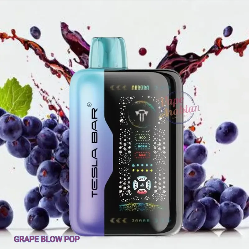 پاد یکبار مصرف آدامس بادکنکی انگور (40000 پاف)/TESLA BAR Vape 40000 Puffs Grape Blow Pop