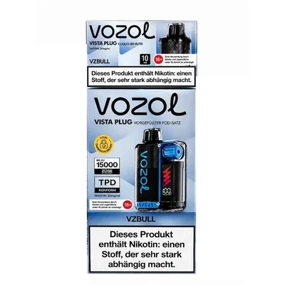 پاد یکبار مصرف ووزول با طعم انرژی زا 15هزار پاف/ VOZOL Vista Plug Vzbull 15K PUFFS