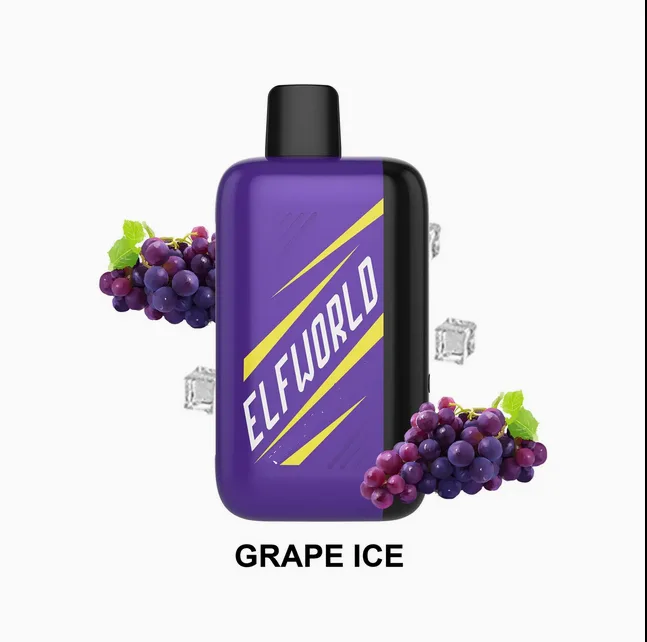 پاد یکبار مصرف ال اف ورلد انگور یخ(30000 پاف)/Elfworld Vape 30000 Puffs Grape Ice