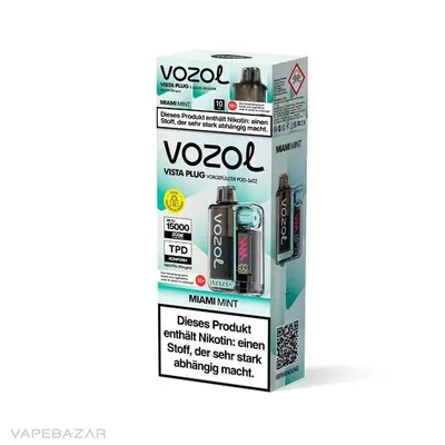 پاد یکبار مصرف ووزول با طعم میامی نعنا 15هزار پاف/ VOZOL Vista Plug Miami Mint 15K PUFFS